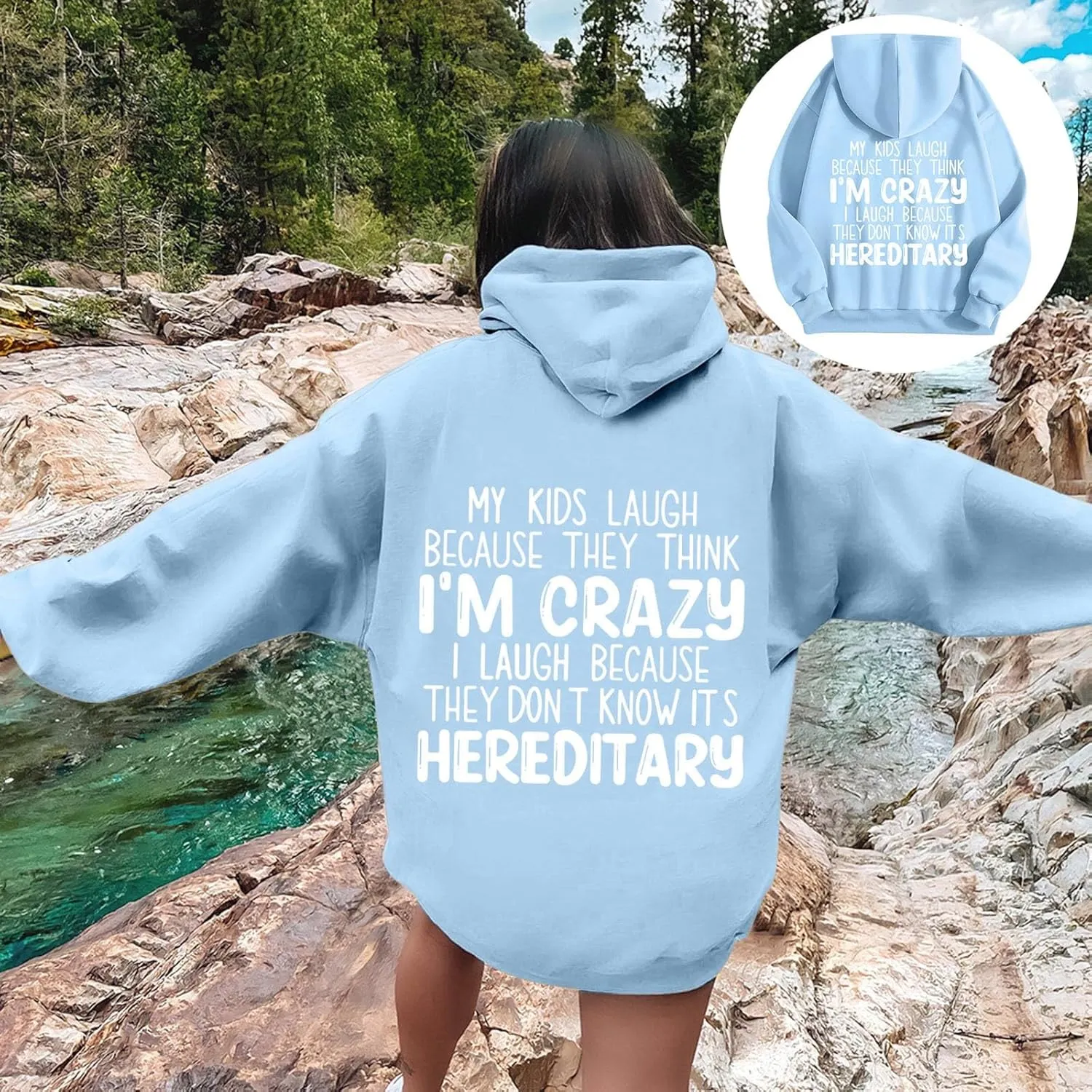 2024 Graphic Hoodies for Women Cute Pullover Long Sleeve Preppy Sweatshirts Letter Printed Hooded Tops Fall Winter Clothes