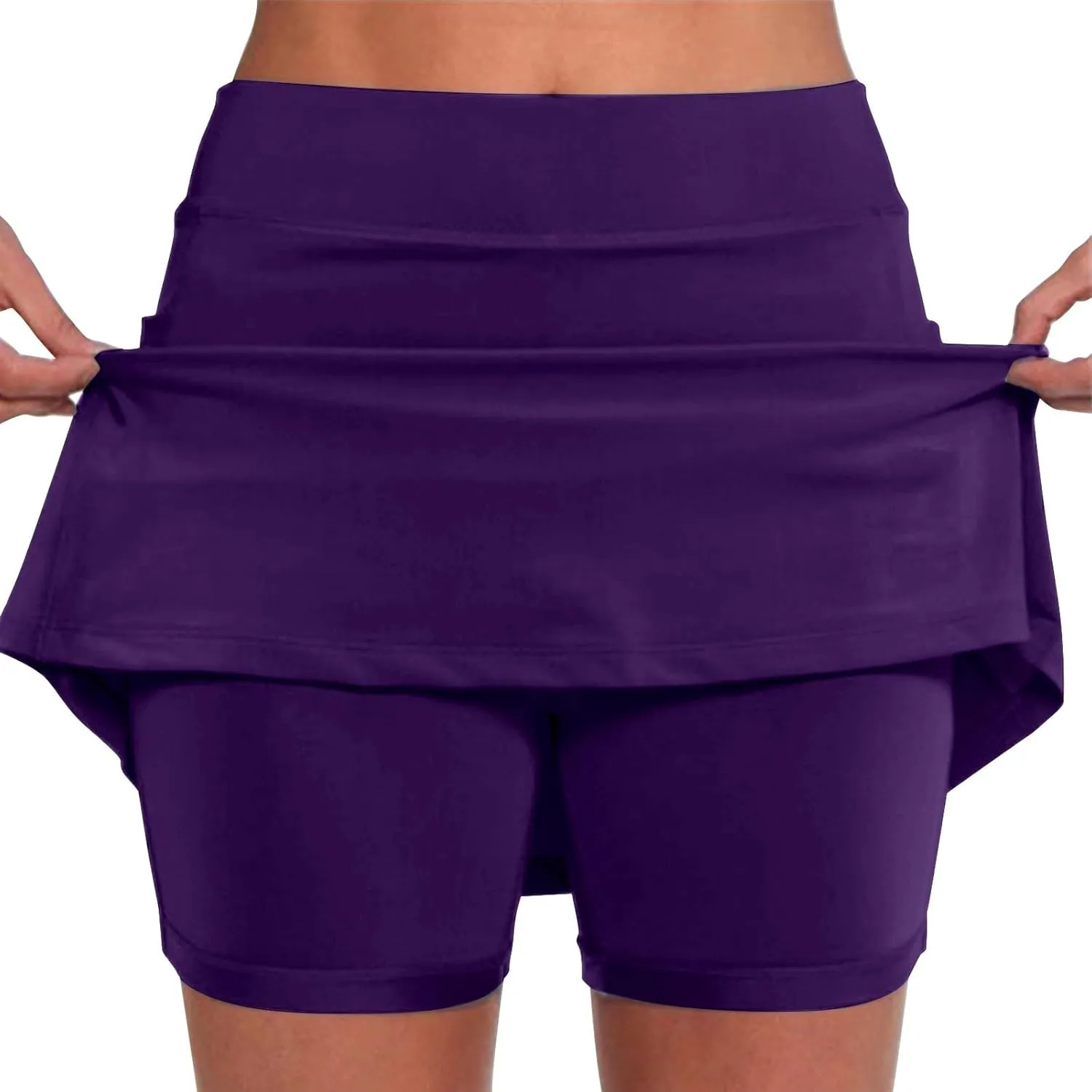2025 Women's Plus Size Shorts,Women's Knee Length Skorts Skirts Tennis Athletic Golf Causal Skort with Pockets