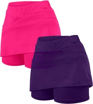2025 Women's Plus Size Shorts,Women's Knee Length Skorts Skirts Tennis Athletic Golf Causal Skort with Pockets