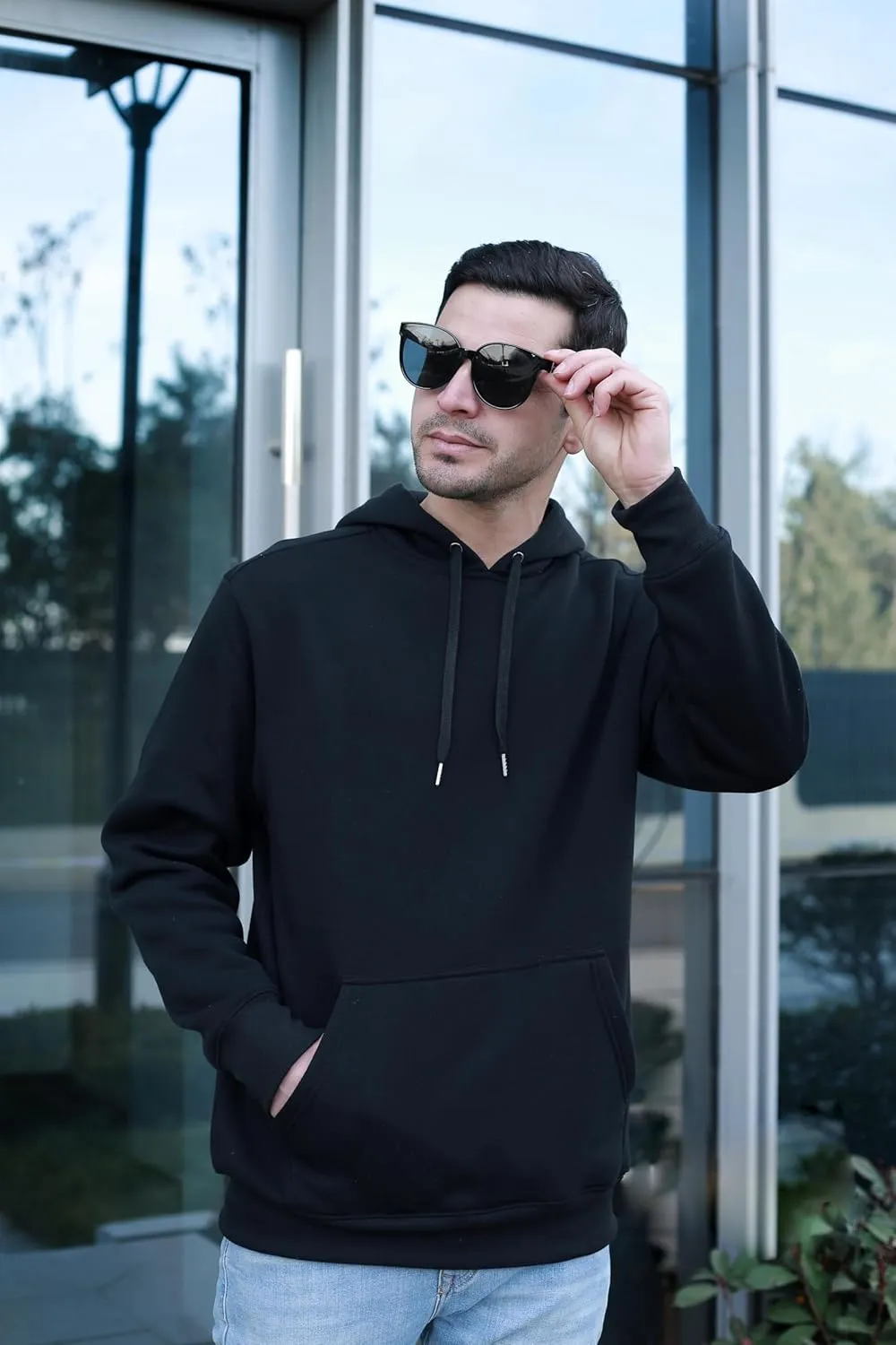 3 Pack Mens Fleece Hoodie Long Sleeve Lightweight Athletic Workout Sweatshirt for Men with Pockets