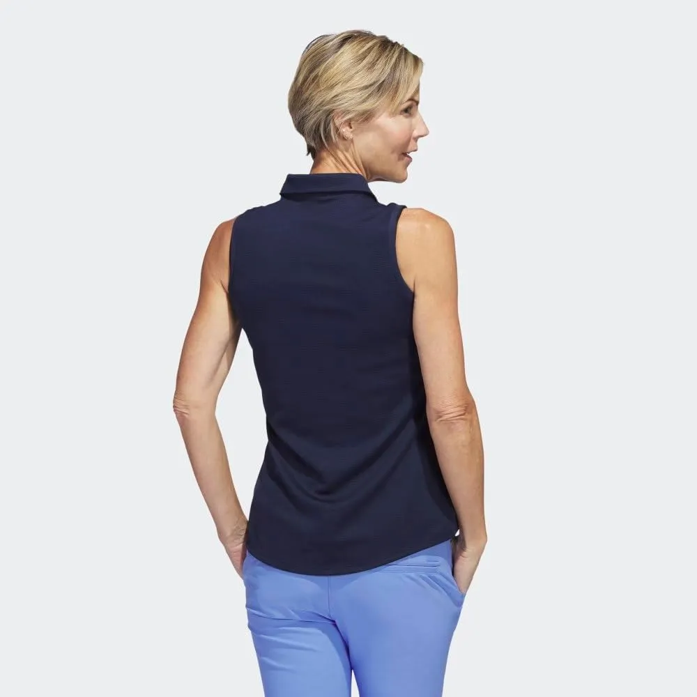 adidas Women's Textured Sleeveless Golf Polo Shirt