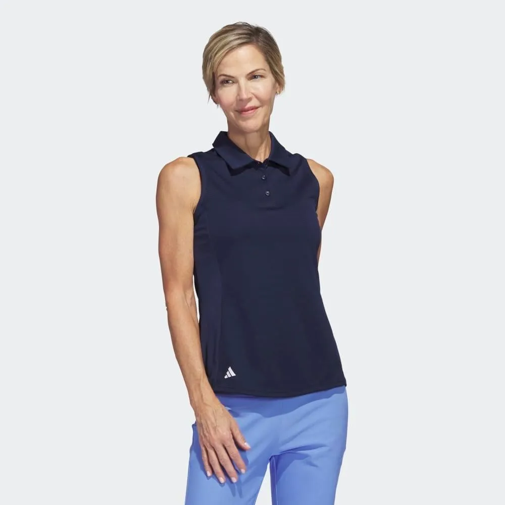 adidas Women's Textured Sleeveless Golf Polo Shirt