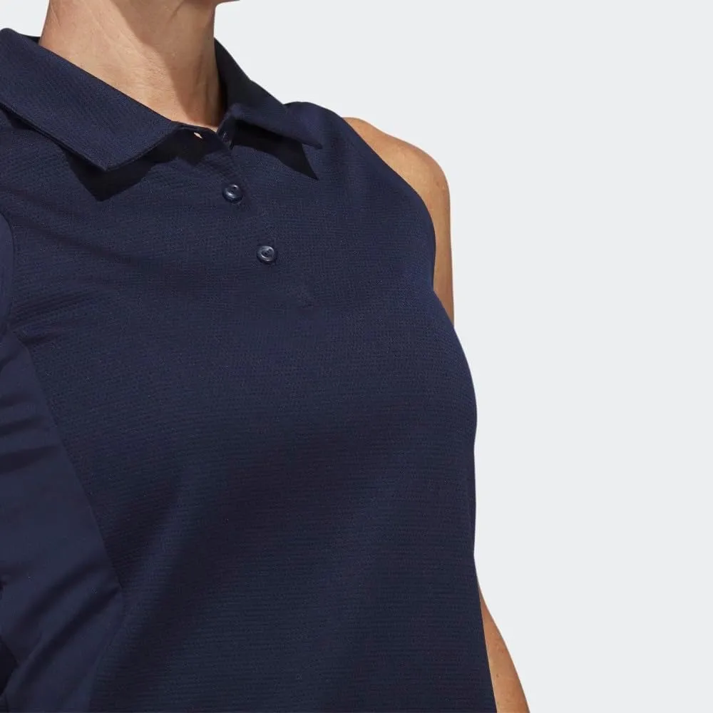 adidas Women's Textured Sleeveless Golf Polo Shirt