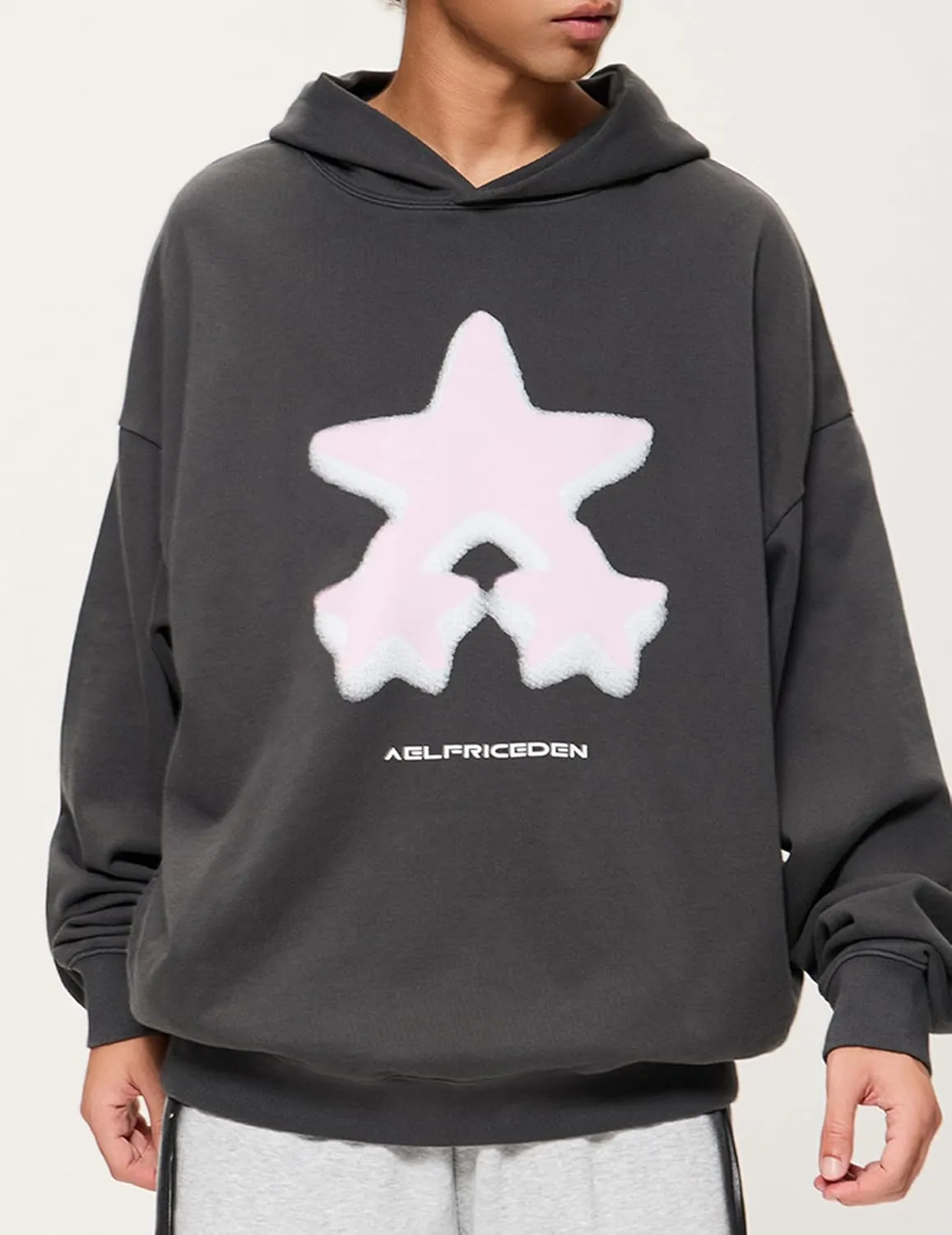 Aelfric Eden Oversized Hoodie Heavyweight Vintage Streetwear Star Graphic Hoodies Pullover with Pockets