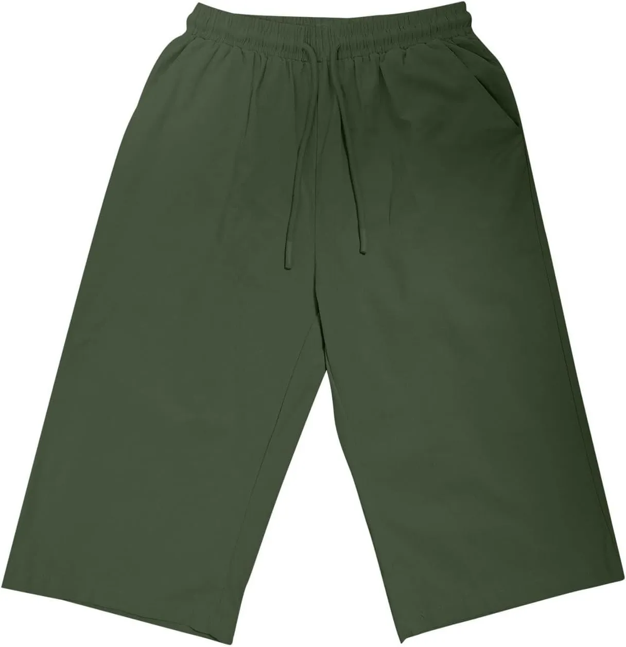 Aryapyper Linen Shorts for Women Knee Length Drawstring Elastic Waist Summer Casual Gym Bermuda Short with Pockets