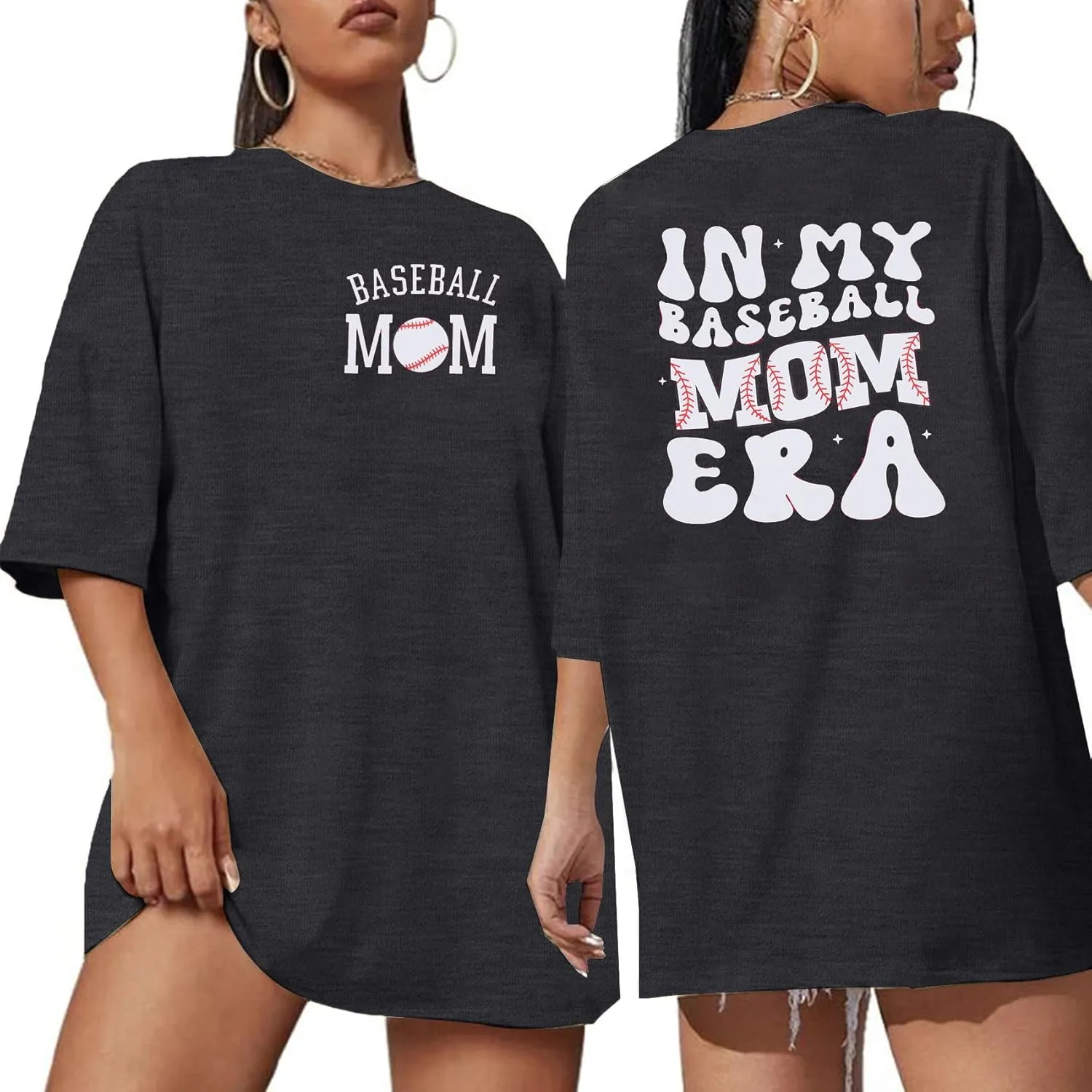 Baseball Mom Shirt Baseball Oversized Tshirt Women Baseball Game Day Season Vacation Short Sleeves Tops