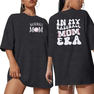 Baseball Mom Shirt Baseball Oversized Tshirt Women Baseball Game Day Season Vacation Short Sleeves Tops