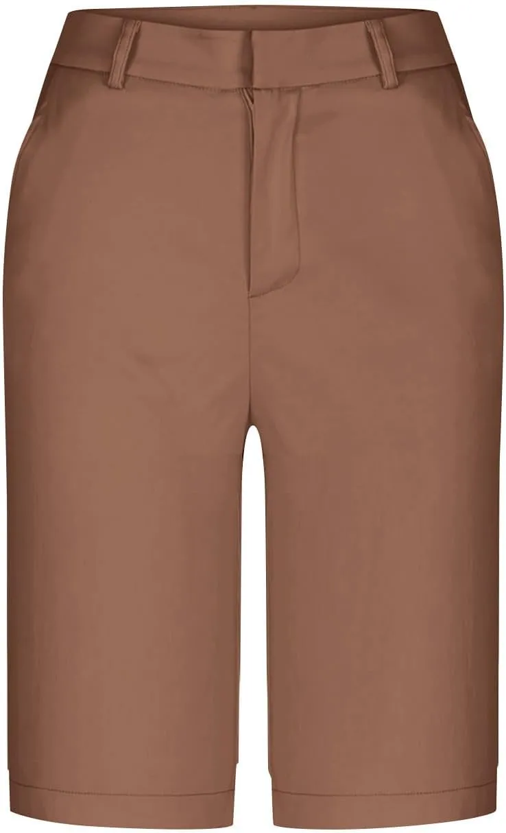 Bermuda Shorts for Women Dressy Casual 2025 High Waisted Stretchy Short Trousers Hiking Pants Summer Vacation Outfits