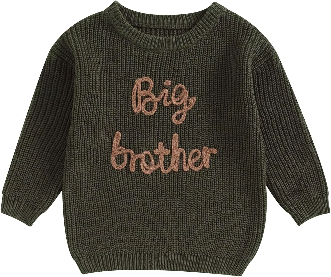 Big Brother Little Brother Matching Outfits Letter Embroidery Knit Sweater Shirt Baby Boy Winter Warm Clothes