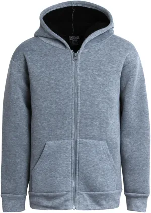 Boys Sweatshirt  Heavyweight Sherpa Fleece Lined Zip Hoodie Sweatshirt  Winter Sweatshirt Jacket for Boys (8-18)