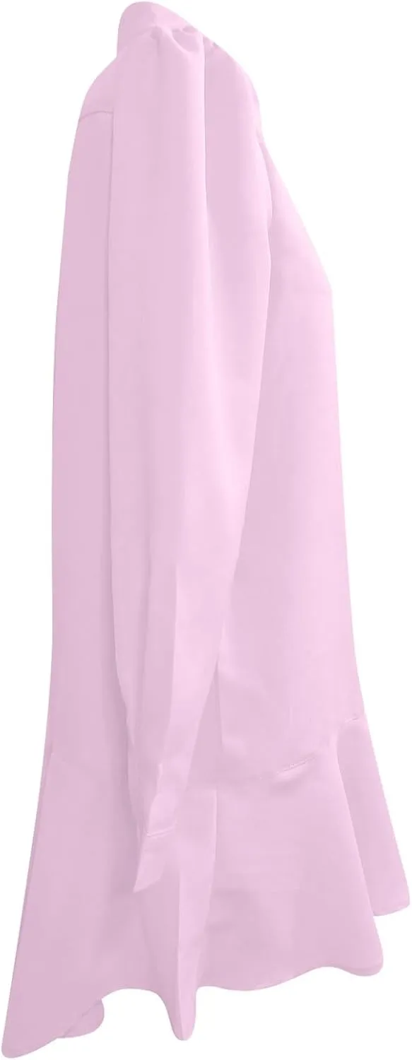 Button Down Shirt Dresses For Women 2025 Ruffle Flowy Casual Tunic Knee Length Mini Dresses Roll Up Sleeve Sundress
