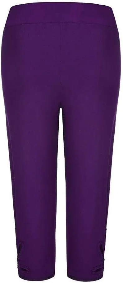Capri Leggings for Women Summer Tummy Control High Waist Hollow Out Capris Leggings Stretchy Workout Yoga Pants