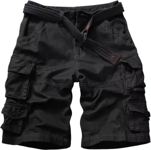 Cargo Short for Men Relaxed Fit Camo Outdoor Hiking Work Cotton Casual Shorts with 9 Pockets No Belt