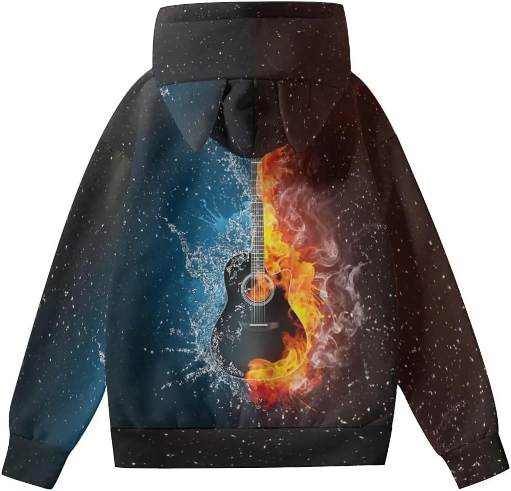 Cat Ear Hoodie For Women Teen Novelty Pullover Print 3D Cute Sweatshirt Long Sleeve Hoodies Girls