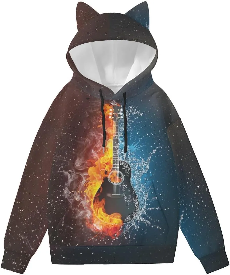 Cat Ear Hoodie For Women Teen Novelty Pullover Print 3D Cute Sweatshirt Long Sleeve Hoodies Girls