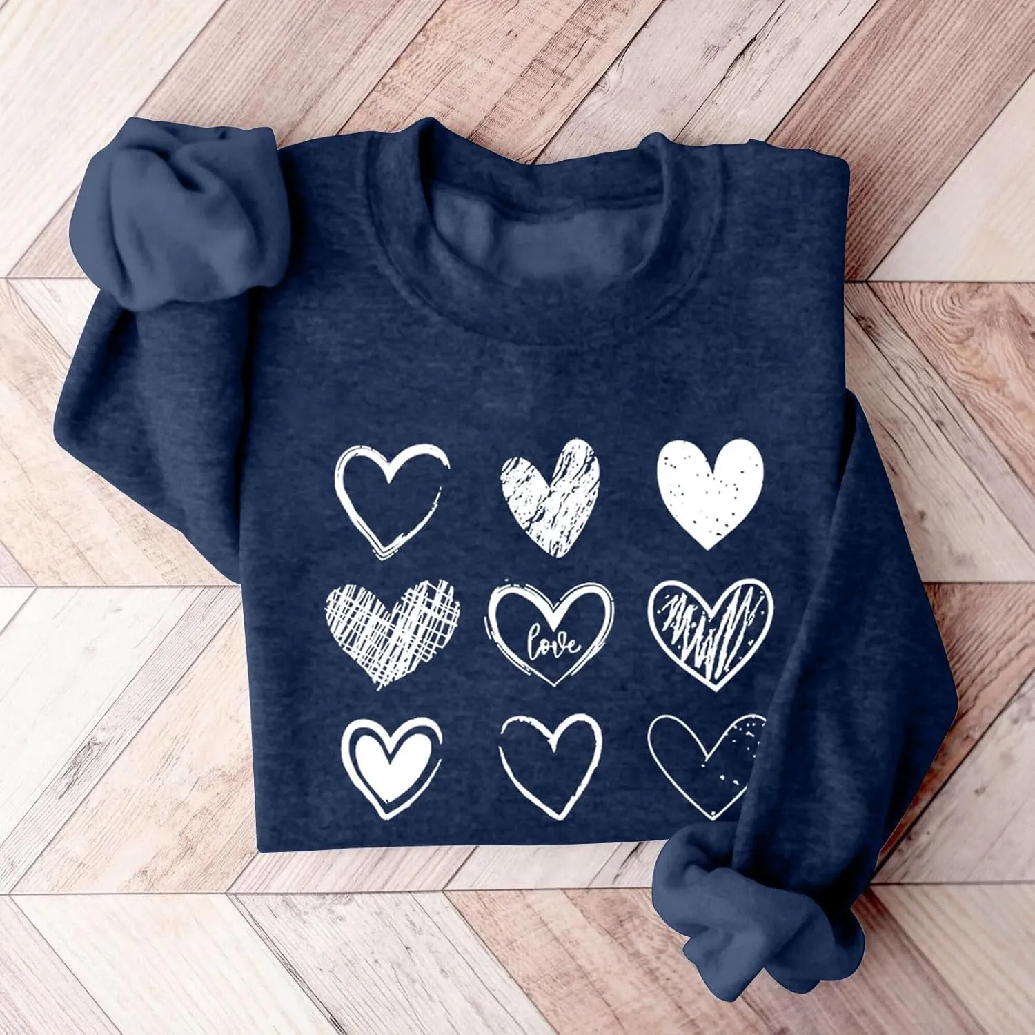 ChicCrate Valentines Sweatshirt for Women Warm Long Sleeve Shirts Cute Love Heart Graphic Tees Crewneck Fleece Lined Pullover