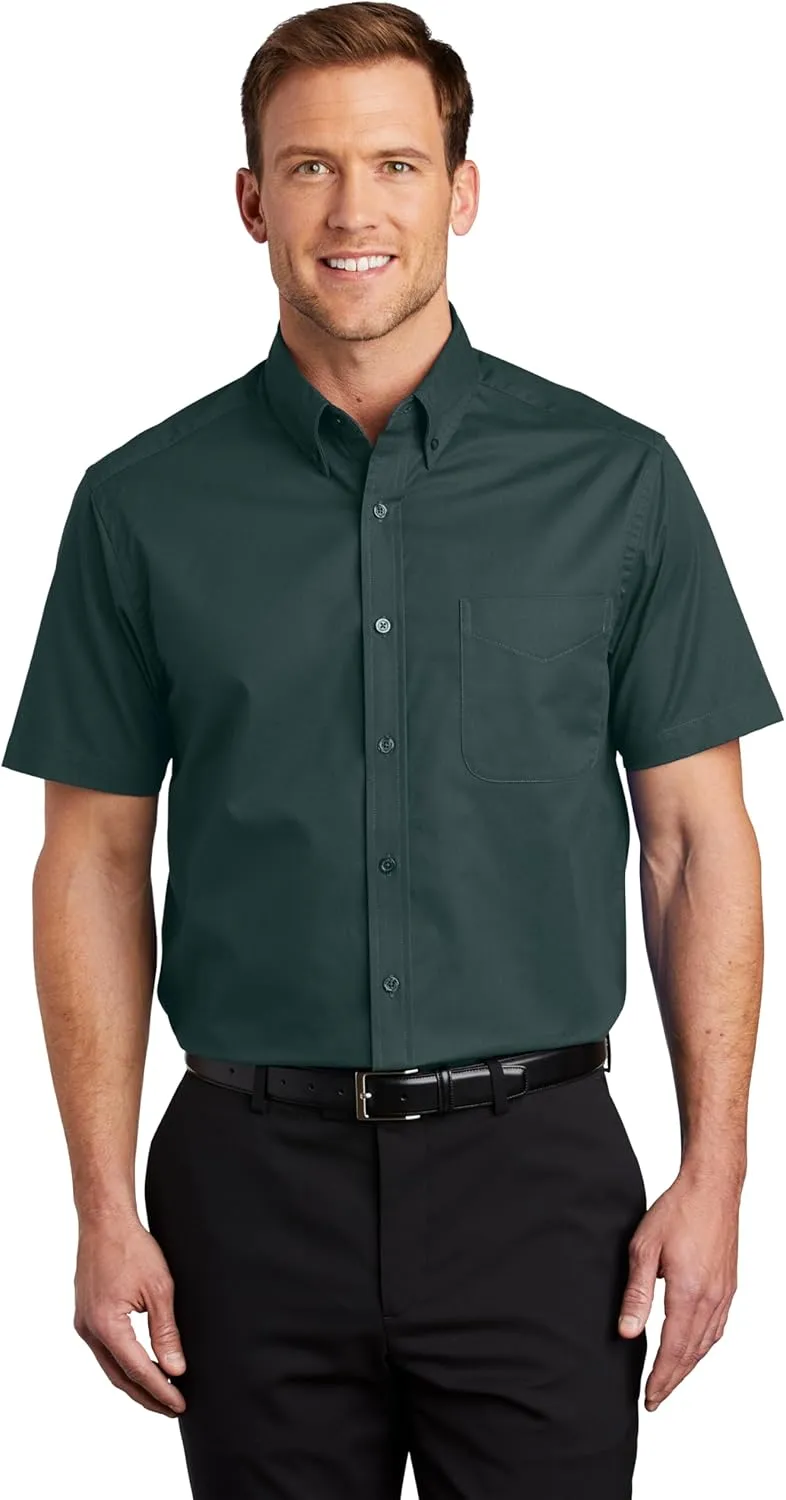 Clothe Co. Men's Short Sleeve Button Down Shirt with Front Pocket (Available in Big & Tall)