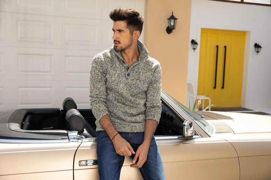 COOFANDY Men Casual Knit Pullover Sweatshirt Slim Fit Thermal Fashion Sweater