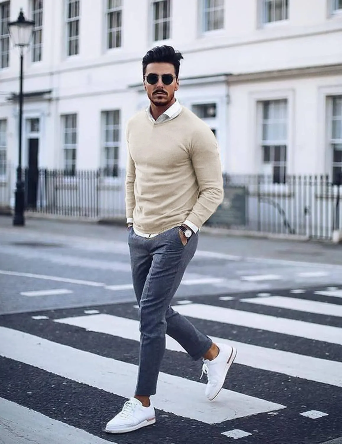 COOFANDY Men Casual V Neck Sweater Ribbed Knit Slim Fit Long Sleeve Pullover Top