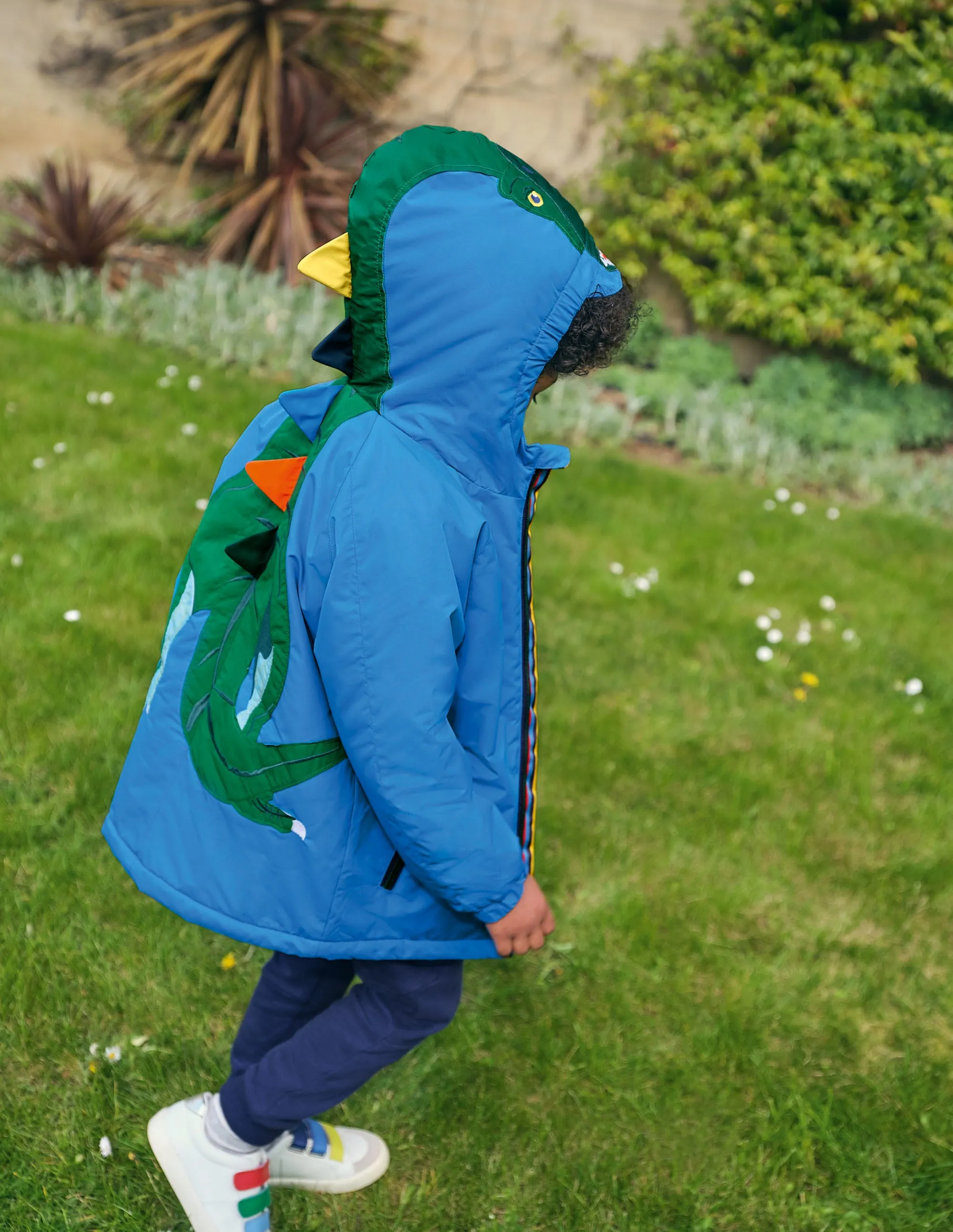 Cosy Sherpa-lined Anorak-Moroccan Blue Dinosaur