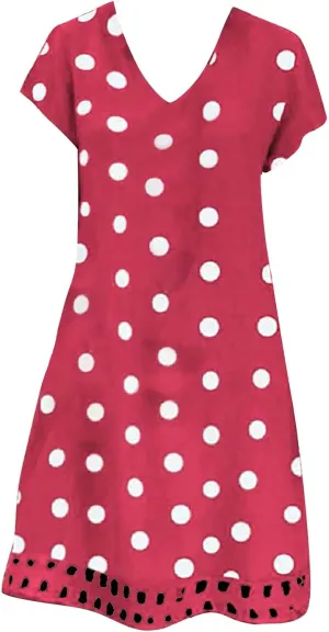 Cotton Linen Dress Short Sleeve Cotton Casual Plus Size Ladies Dress Comfy Plus Size Sundress Cotton Dresses for