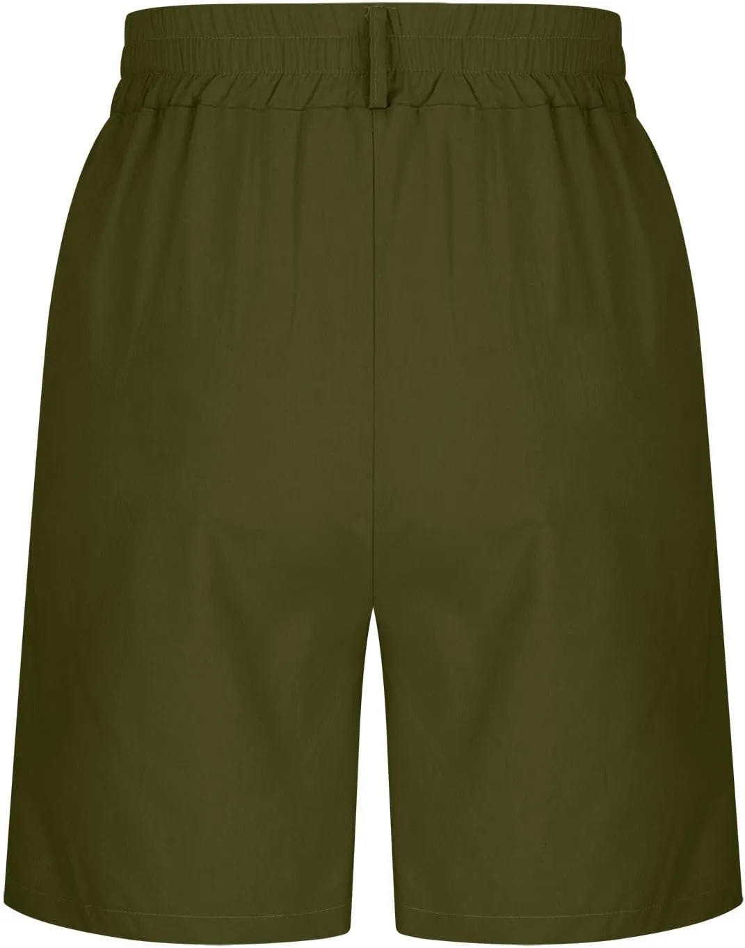 Cotton Linen Womens Bermuda Shorts Dressy Wide Leg Summer Shorts Pleated High Waisted Baggy Knee Length Short Pants