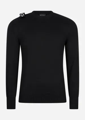 Crew neck knit - jet black