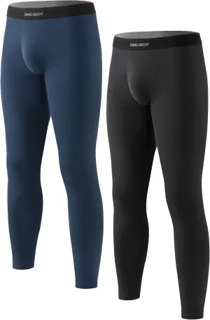DAVID ARCHY Mens Lightweight Thermal Underwear - Breathable Comfort for Cool Weather, Ideal for Active Use