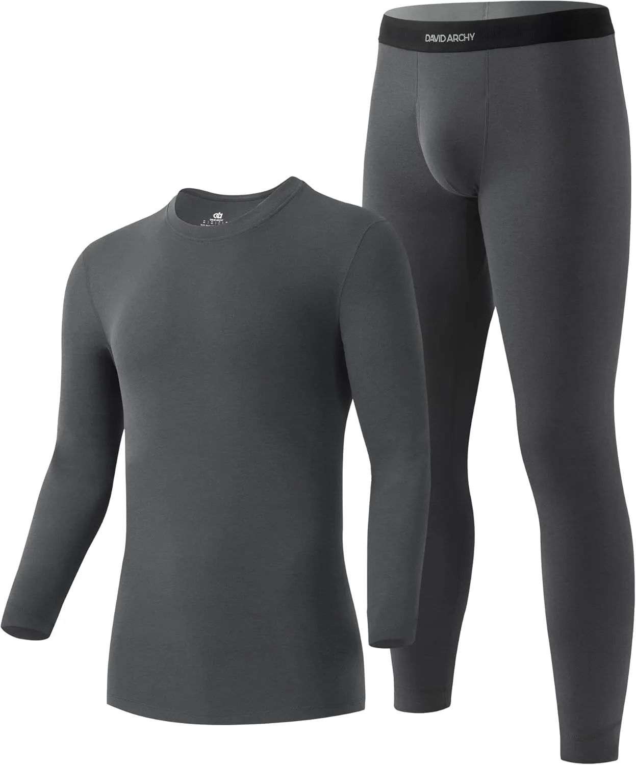 DAVID ARCHY Mens Lightweight Thermal Underwear - Breathable Comfort for Cool Weather, Ideal for Active Use