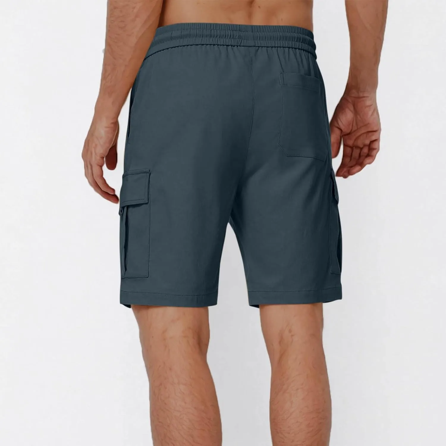 Dgoopd Cargo Shorts for Men Stretch Waist Casual Loose Drawstring Quick Dry Hiking Tactical Outdoor Work Shorts Summer 2025