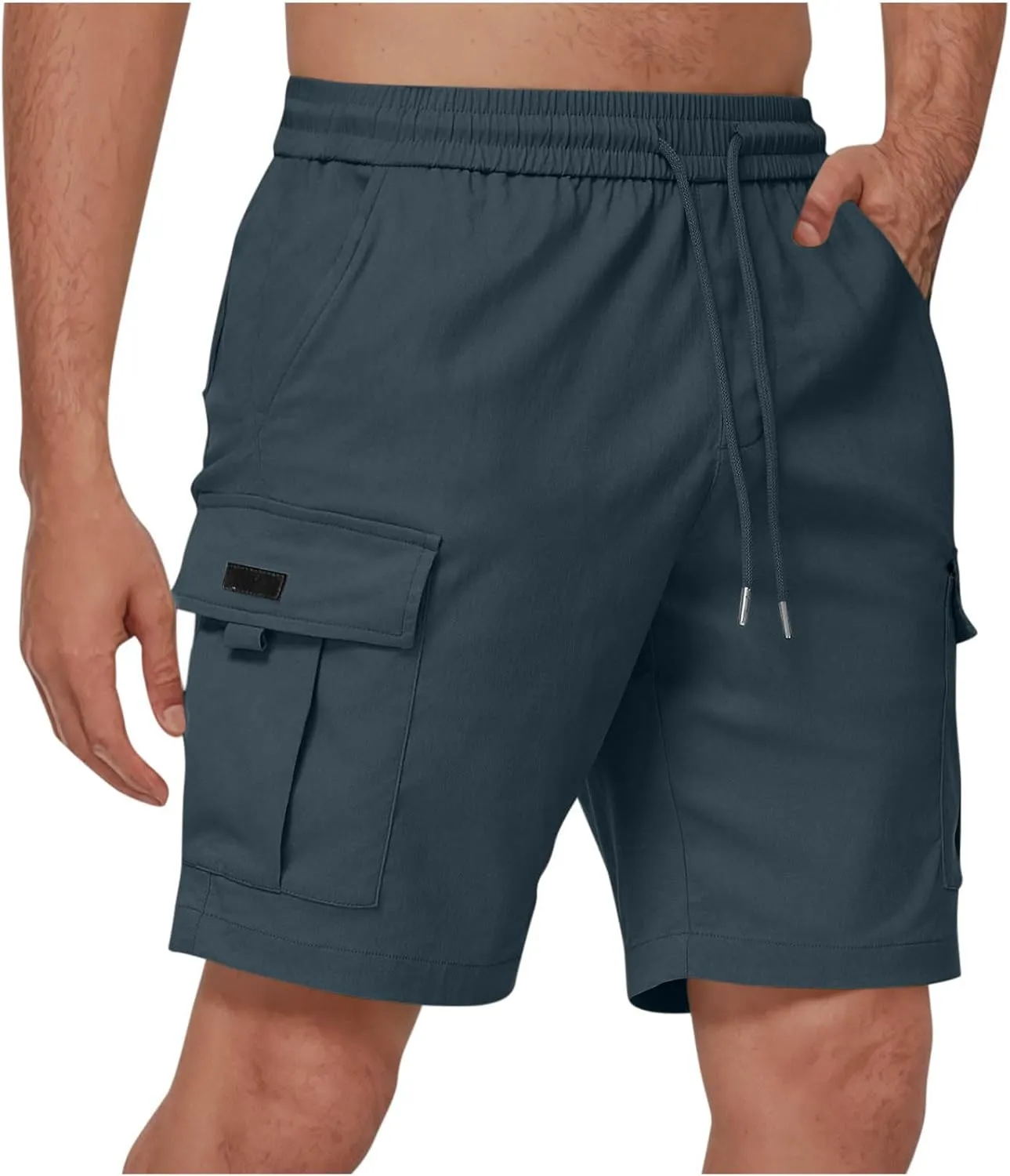 Dgoopd Cargo Shorts for Men Stretch Waist Casual Loose Drawstring Quick Dry Hiking Tactical Outdoor Work Shorts Summer 2025