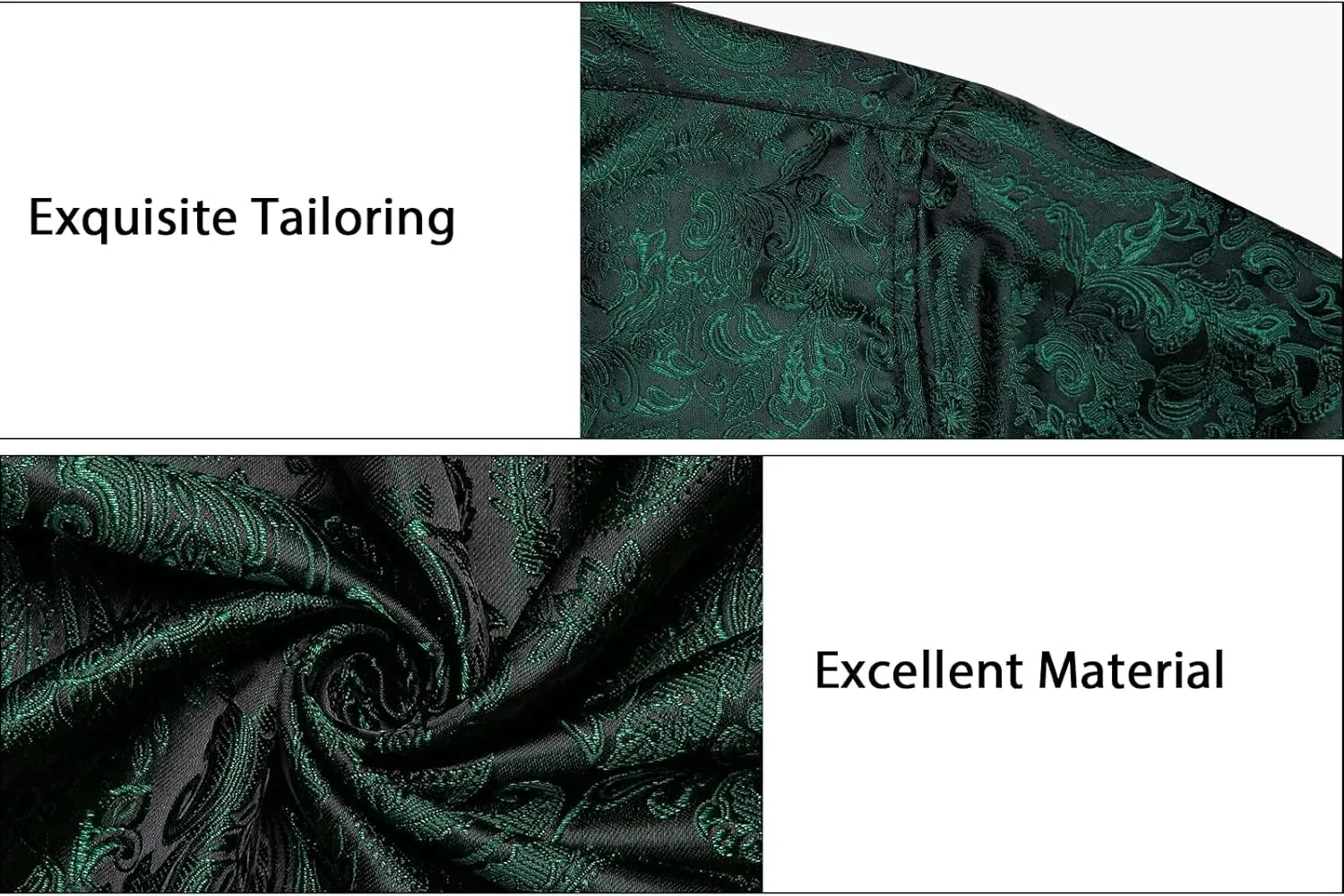 DiBanGu Mens Silk Paisley Dress Shirts,Long Sleeve Button Down Shirt Casual Regular Fit Shirt for Men Wedding Party
