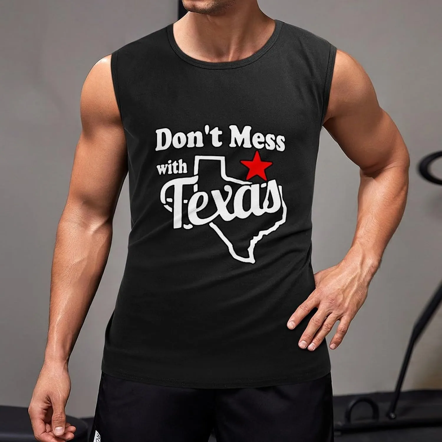 Don't Mess with Texas Men's Sleeveless Shirts Muscle Tank Top Gym Workout T Shirt