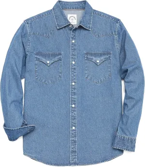Dubinik Denim Shirt Men Mens Denim Shirts Long Sleeve Mens Denim Button Down Shirt Cotton Regular Fit Casual Work Shirts