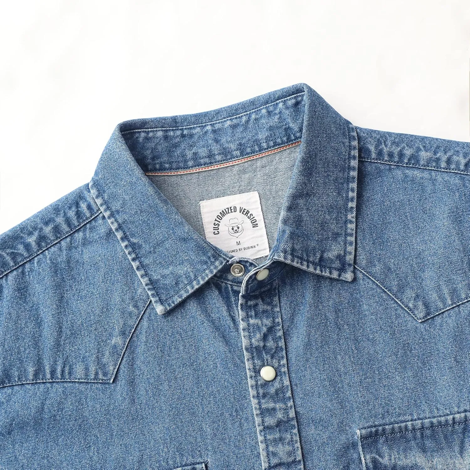Dubinik Denim Shirt Men Mens Denim Shirts Long Sleeve Mens Denim Button Down Shirt Cotton Regular Fit Casual Work Shirts