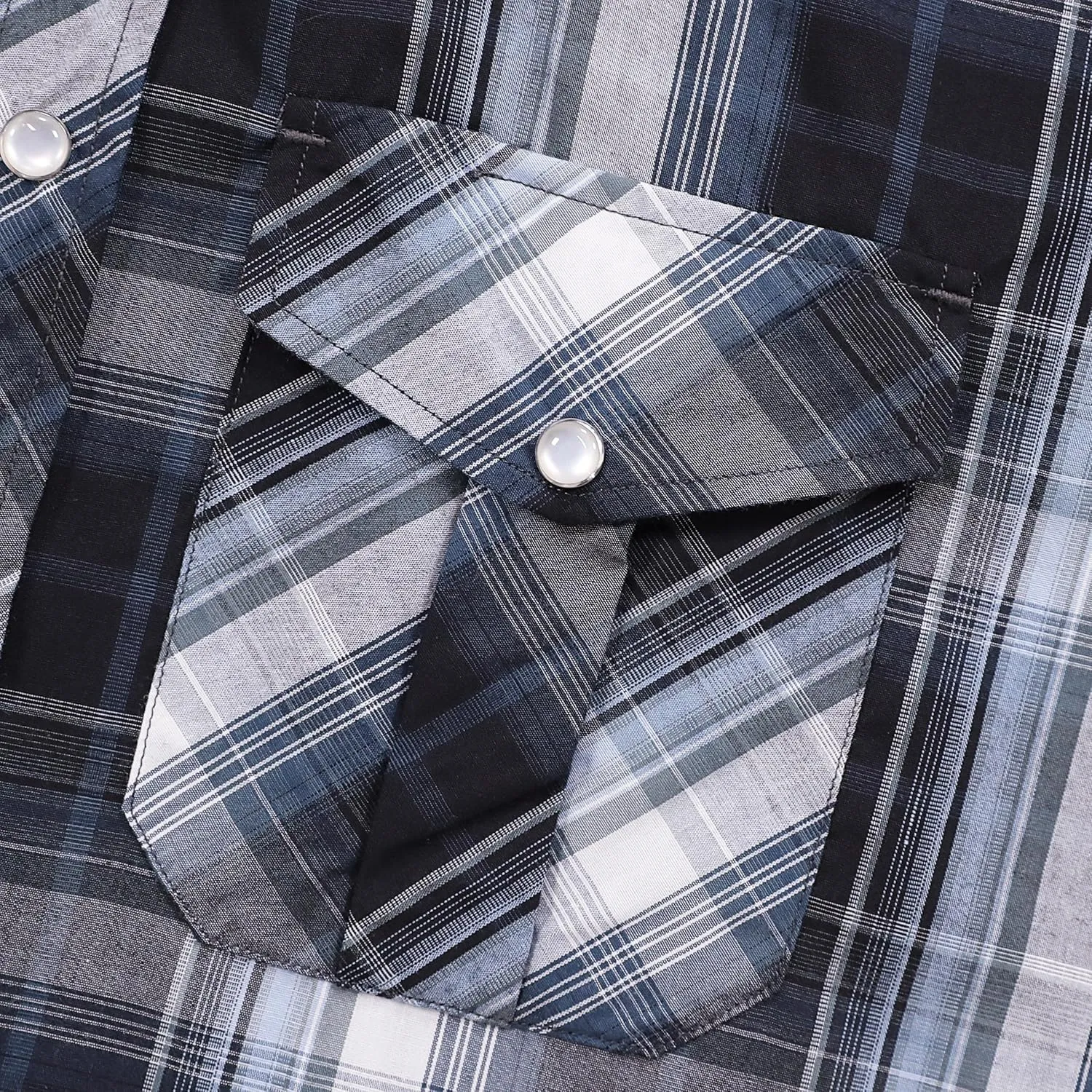 Dubinik Western Shirts for Men Short Sleeve Plaid Pearl Snap Shirts for Men Button Up Shirt Cowboy Casual Work Shirt