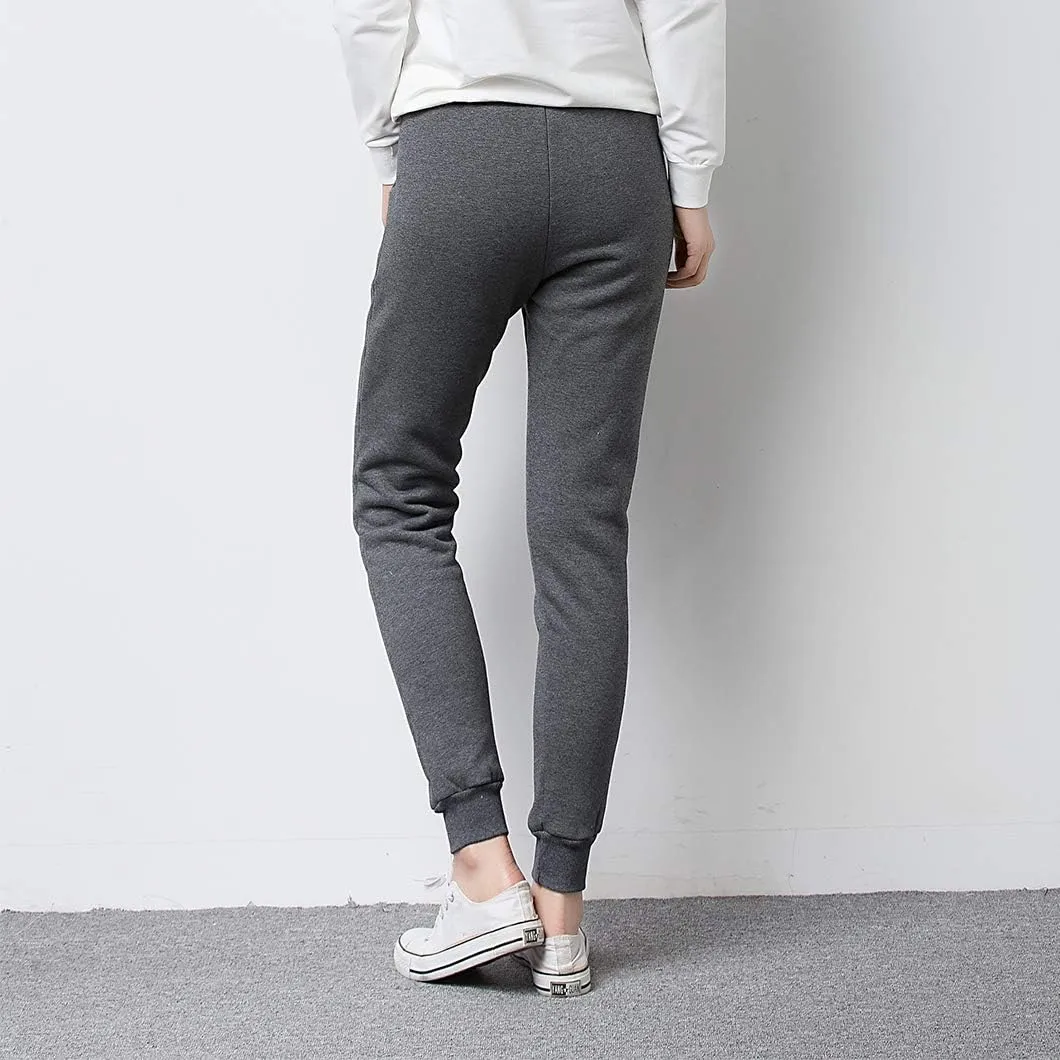 Duyang Women's Warm Sherpa Lined Sweatpants Athletic Jogger Harem Pants