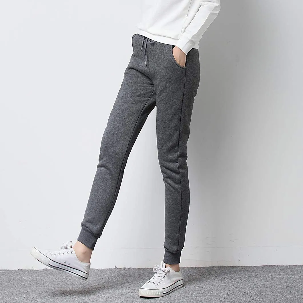 Duyang Women's Warm Sherpa Lined Sweatpants Athletic Jogger Harem Pants