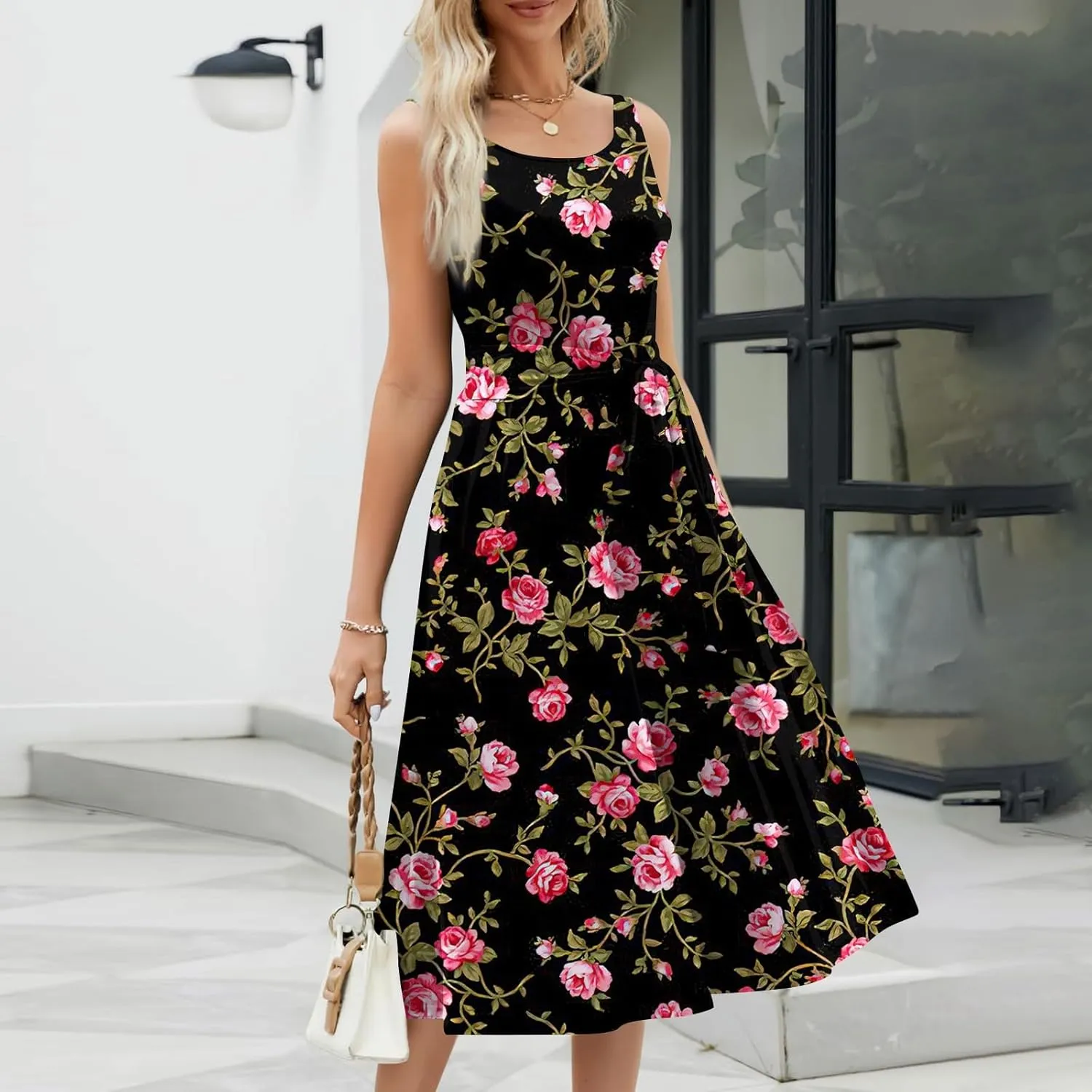 Easter Dress for Women Spring Summer Casual Dresses for Women 2025 Casual Boho Floral Print