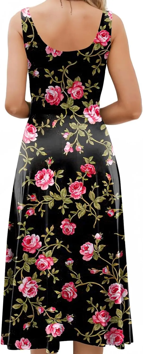 Easter Dress for Women Spring Summer Casual Dresses for Women 2025 Casual Boho Floral Print