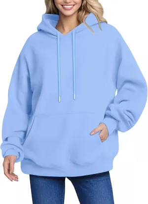 Febecool Womens Oversized Hoodies Sweatshirts Women's Hoodie Women's Solid Color Long-sleeved Baggy Pullover Sweater Top