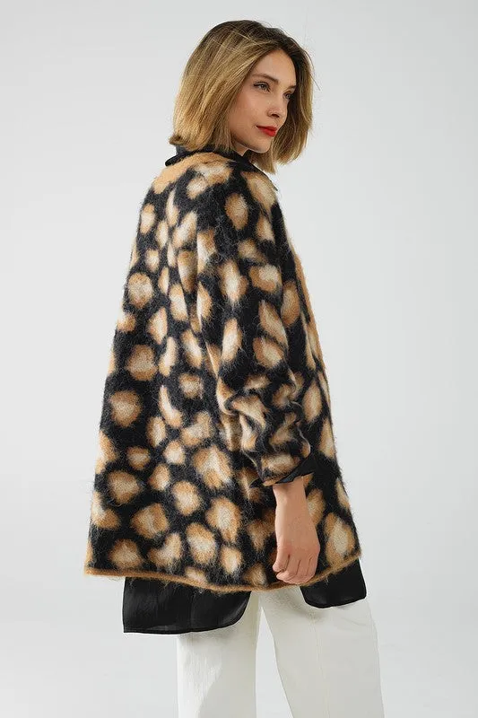 (Final Sale) Black Leopard Cardigan
