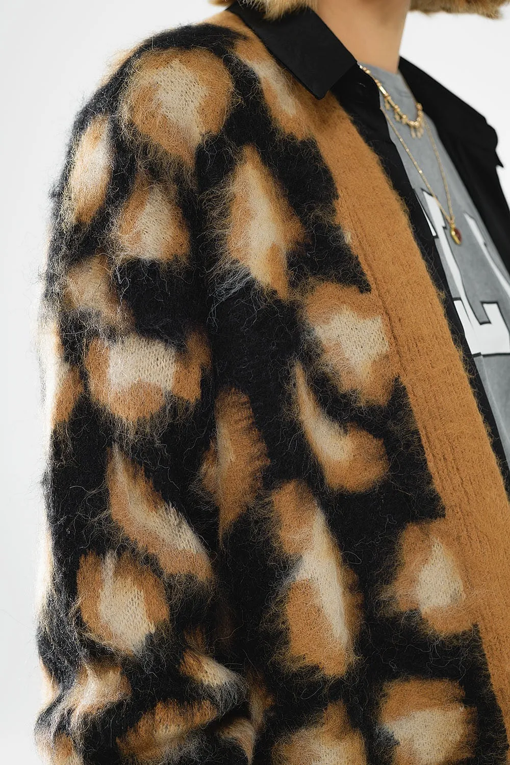 (Final Sale) Black Leopard Cardigan