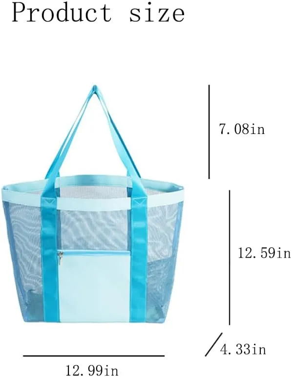 Foldable Mesh Hobo Bag for Beach Shopping, Travel, Picnic and Vacation