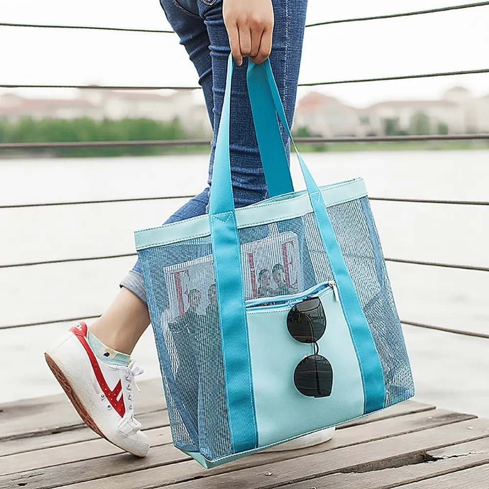 Foldable Mesh Hobo Bag for Beach Shopping, Travel, Picnic and Vacation
