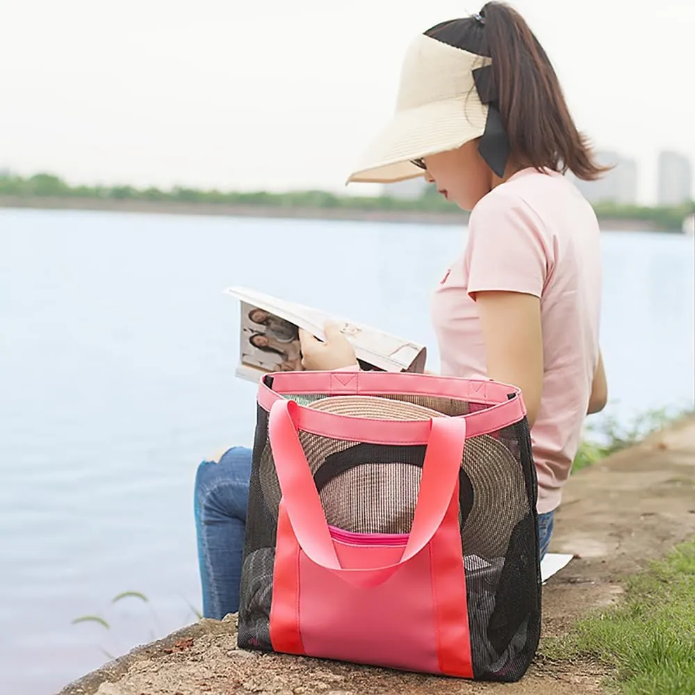 Foldable Mesh Hobo Bag for Beach Shopping, Travel, Picnic and Vacation