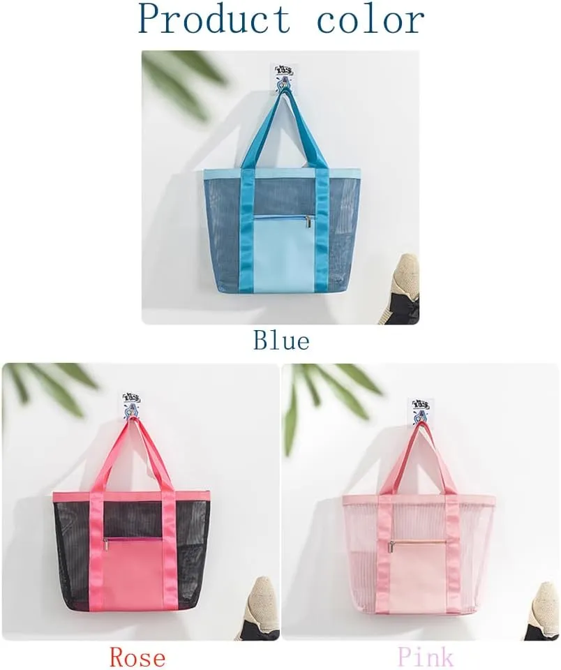 Foldable Mesh Hobo Bag for Beach Shopping, Travel, Picnic and Vacation