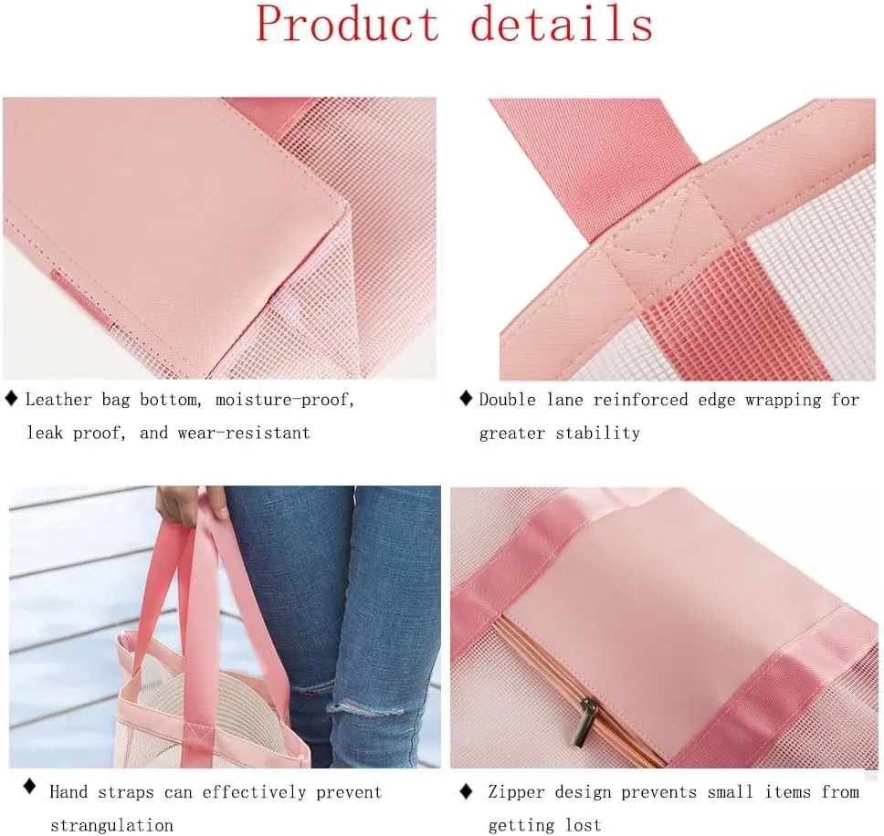 Foldable Mesh Hobo Bag for Beach Shopping, Travel, Picnic and Vacation