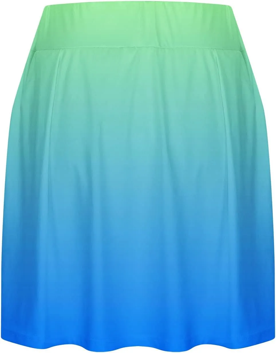 FZYLQY Womens Skorts with Pockets Tummy Control Plus Size Skorts for Women High Waist Athletic Sports Pants Casual Shorts
