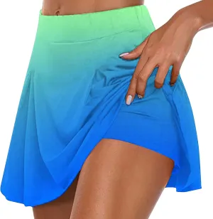 FZYLQY Womens Skorts with Pockets Tummy Control Plus Size Skorts for Women High Waist Athletic Sports Pants Casual Shorts